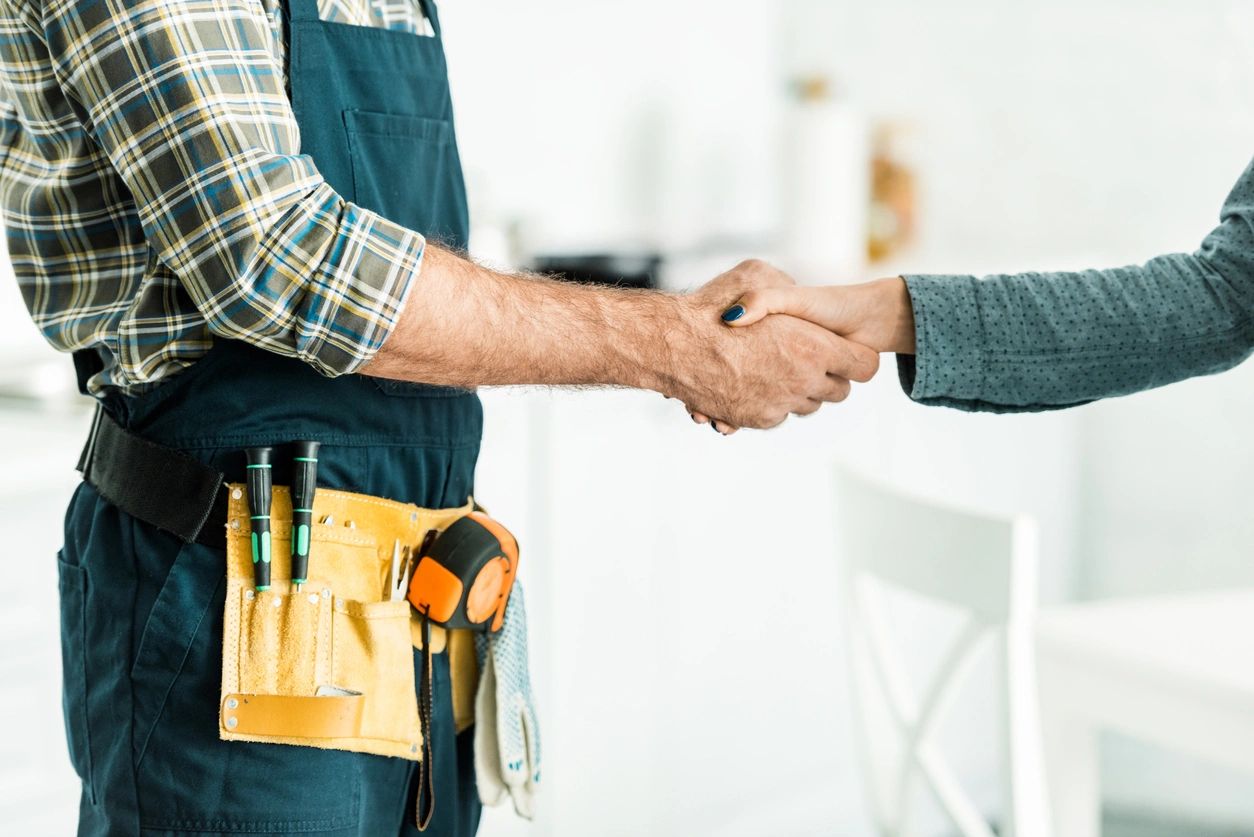 Two professionals shaking hands