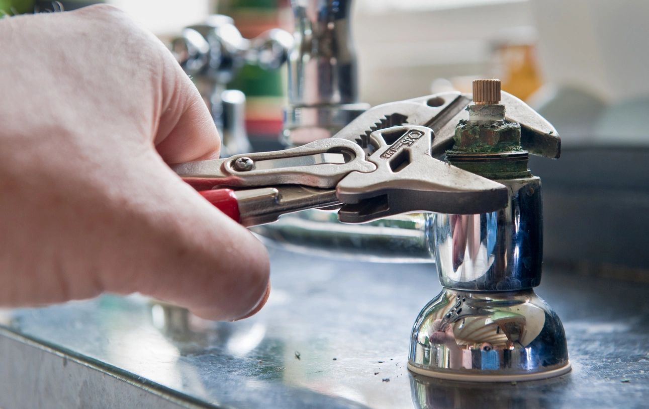 Faucet repair with pliers