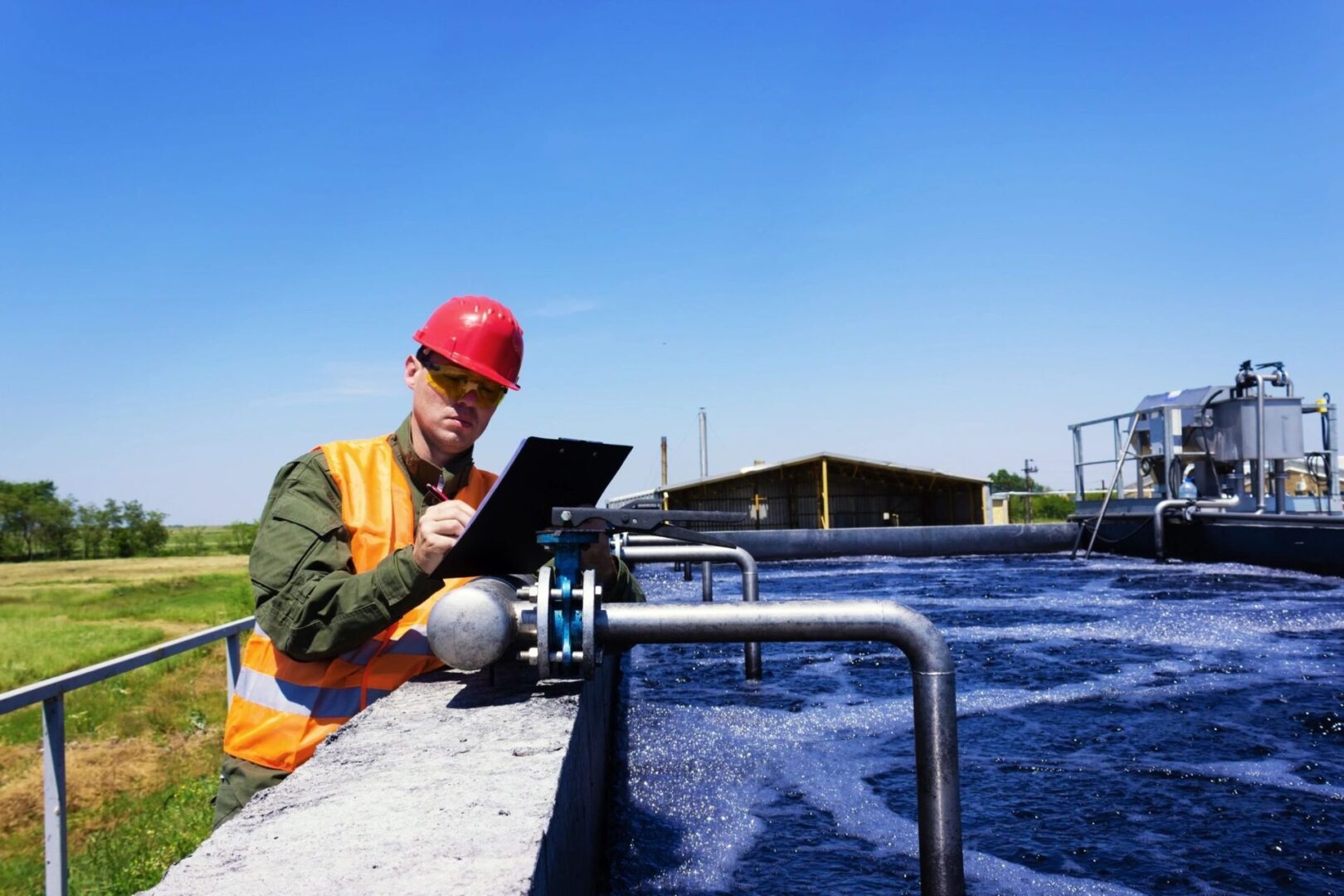 Professional reviewing plumbing system